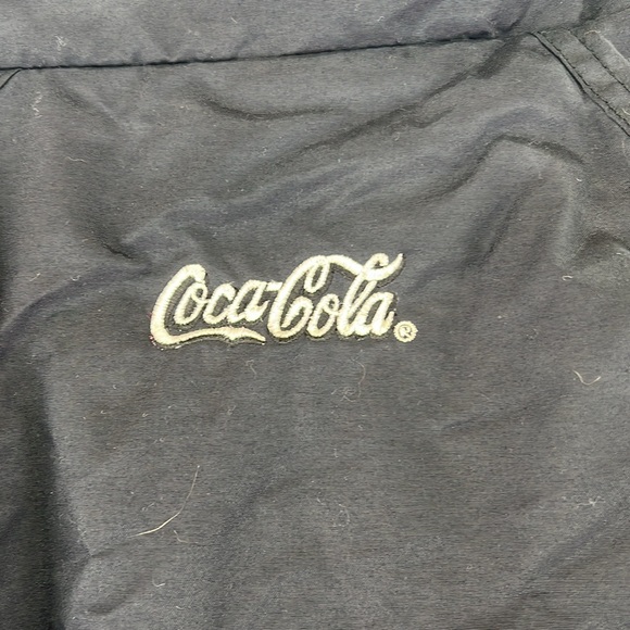 VTG Wearguard Coca Cola Long Sleeve Zip Up Jacket Red Black Mens XL Windbreaker - Picture 12 of 13